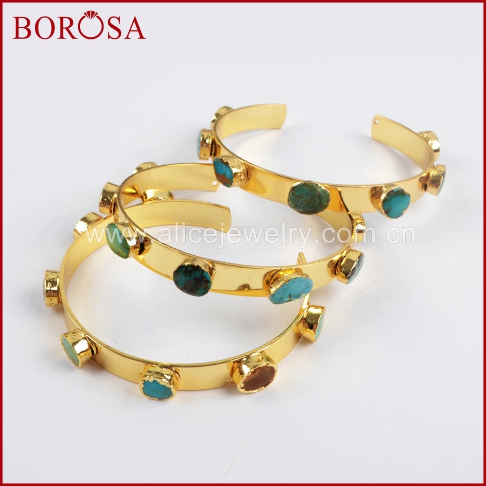 BOROSA Druzy Gold Color Seven 100% Natural Blue Stone Bangle for Women, Druzy Blue Stone Fashion Bangles for Women Drusy G1341
BOROSA Druzy Gold Color Seven 100% Natural Blue Stone Bangle for Women, Druzy Blue Stone Fashion Bangles for Women Drusy G1341