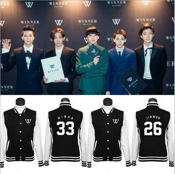 2017 new winner kpop exo same paragraph Korean wool lovers baseball uniform jacket coat k pop k-pop men Hoodies Sweatshirts
2017 new winner kpop exo same paragraph Korean wool lovers baseball uniform jacket coat k pop k-pop men Hoodies Sweatshirts
