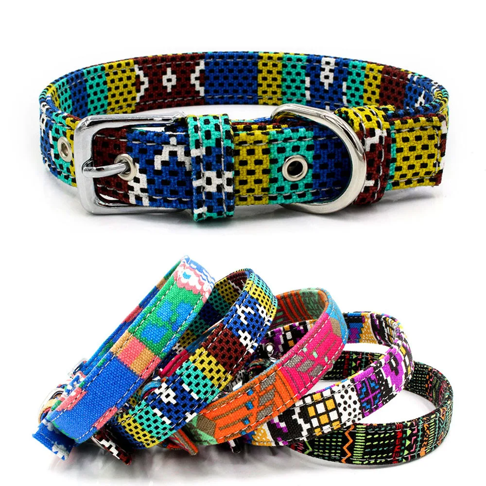Strong and Durable Double Canvas Pet Collar Adjustable Bohemian Style Printed Dog Collar for Shiba Inu Husky Poodle Papillon
Strong and Durable Double Canvas Pet Collar Adjustable Bohemian Style Printed Dog Collar for Shiba Inu Husky Poodle Papillon