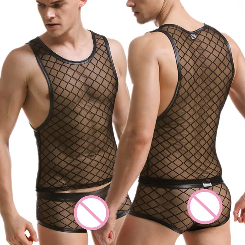 Men Sexy Shapers set Tank Tops breathable undershirt Transparent mesh vest gay underwear catwalk stage Costume size XXL
Men Sexy Shapers set Tank Tops breathable undershirt Transparent mesh vest gay underwear catwalk stage Costume size XXL