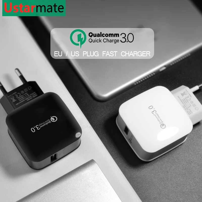 Universal QC 3.0 Quick Charge 3.0 5V 3A Mobile Phone USB Fast Charger EU US Plug Charging for Samsung S8 S9 iPhone Huawei
Universal QC 3.0 Quick Charge 3.0 5V 3A Mobile Phone USB Fast Charger EU US Plug Charging for Samsung S8 S9 iPhone Huawei