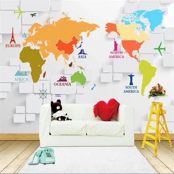 

beibehang behang Papier peint mural 3d custom photo wallpaper 3D world map home decor sofa TV background wall papel de parede 3d