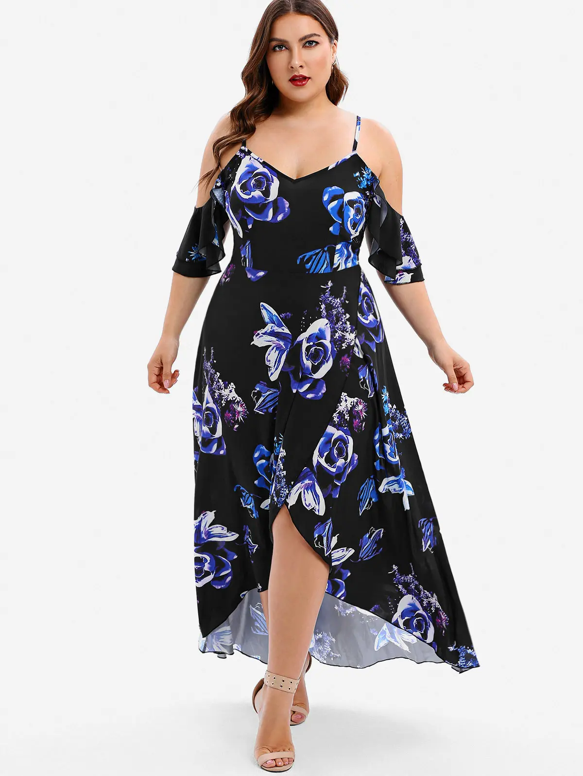 ROSEGAL Women Plus Size Open Shoulder Floral Maxi Dress Spaghetti Strap Short Sleeve High Low Hem Dress Beach Boho Vestido
ROSEGAL Women Plus Size Open Shoulder Floral Maxi Dress Spaghetti Strap Short Sleeve High Low Hem Dress Beach Boho Vestido