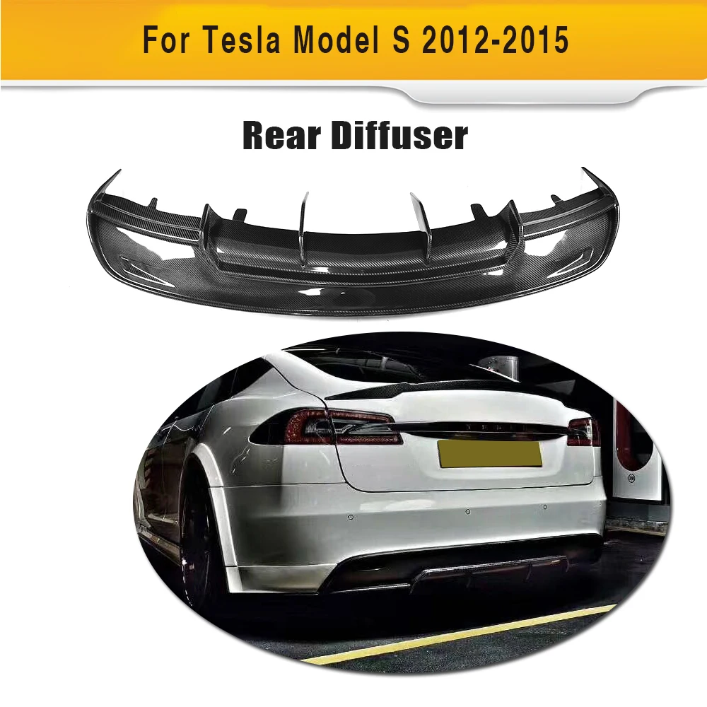 Carbon Fiber Rear Bumper Exhaust Diffuser Lip Spoiler for Tesla Model S Sedan 4 Door 2012 - 2015 R Style Black FRP
Carbon Fiber Rear Bumper Exhaust Diffuser Lip Spoiler for Tesla Model S Sedan 4 Door 2012 - 2015 R Style Black FRP