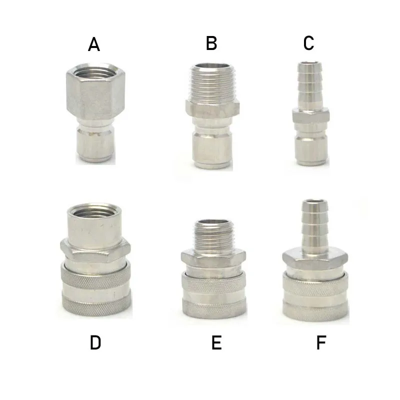 304 Stainless Steel Homebrew Beer Quick Disconnect Set 1/2"barb and 1/2"NPT Homebrew Fitting Connector
304 Stainless Steel Homebrew Beer Quick Disconnect Set 1/2"barb and 1/2"NPT Homebrew Fitting Connector