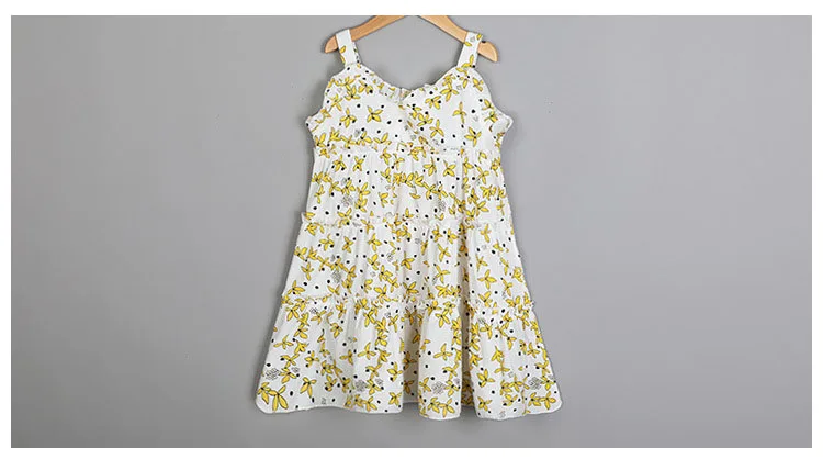 v-neck printed suspender dress baby big girls summer 2018 sundress clothing children kids dresses for girls party wear clothes (6)