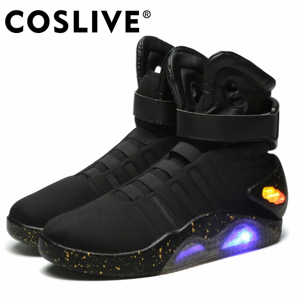 

Coslive Marty Mcfly Sneakers Shoes Back To The Future Cosplay Sports Shoes Black with Light Up