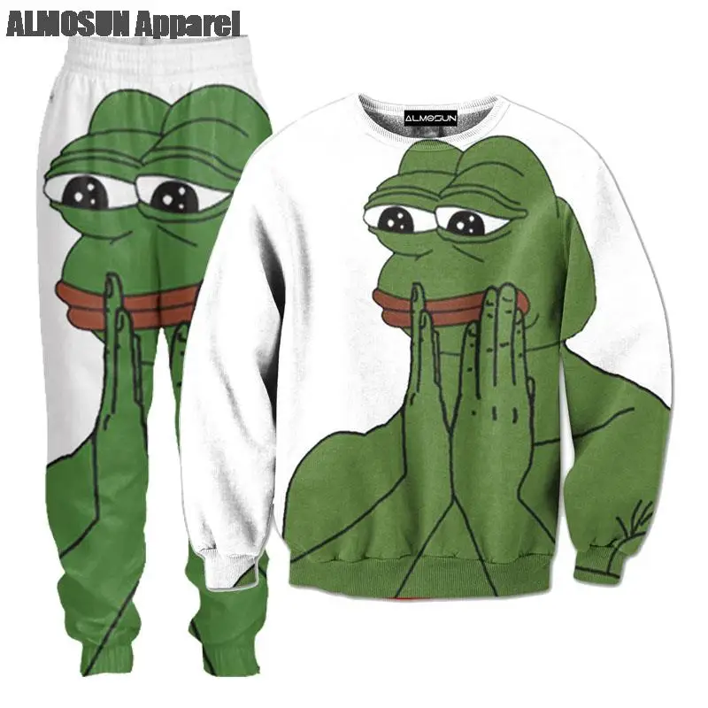 ALMOSUN Pepe The Frog 3D All Over Print Tracksuits Sweatshirts Hip Hop Hipster Drawstring Pants Streetwear Men Women
ALMOSUN Pepe The Frog 3D All Over Print Tracksuits Sweatshirts Hip Hop Hipster Drawstring Pants Streetwear Men Women