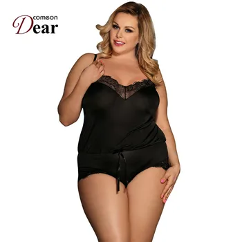 Comeondear Sleepwear Lingerie Comfortable Strap Piece Pajamas Homme Plus Size Black Romper Women Sexy Night Wear RB80411
Comeondear Sleepwear Lingerie Comfortable Strap Piece Pajamas Homme Plus Size Black Romper Women Sexy Night Wear RB80411