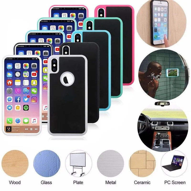 

Anti Gravity Adsorption Nano Suction Sticky TPU Back Cover For iPhoneX / 8 / 8 Plus / 7 / 7Plus Wall Magical Shell Case