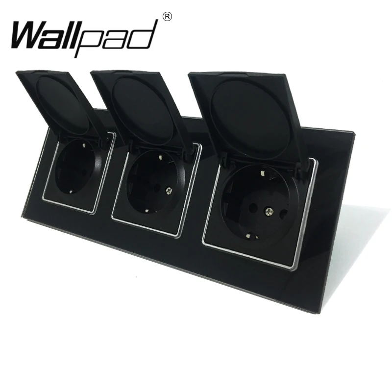 EU Socket Dust Cap CE Wallpad Luxury Black Crystal Glass EU Standard Triple Frame 16A Plug EU Wall Socket with Cap Claws Mount
EU Socket Dust Cap CE Wallpad Luxury Black Crystal Glass EU Standard Triple Frame 16A Plug EU Wall Socket with Cap Claws Mount