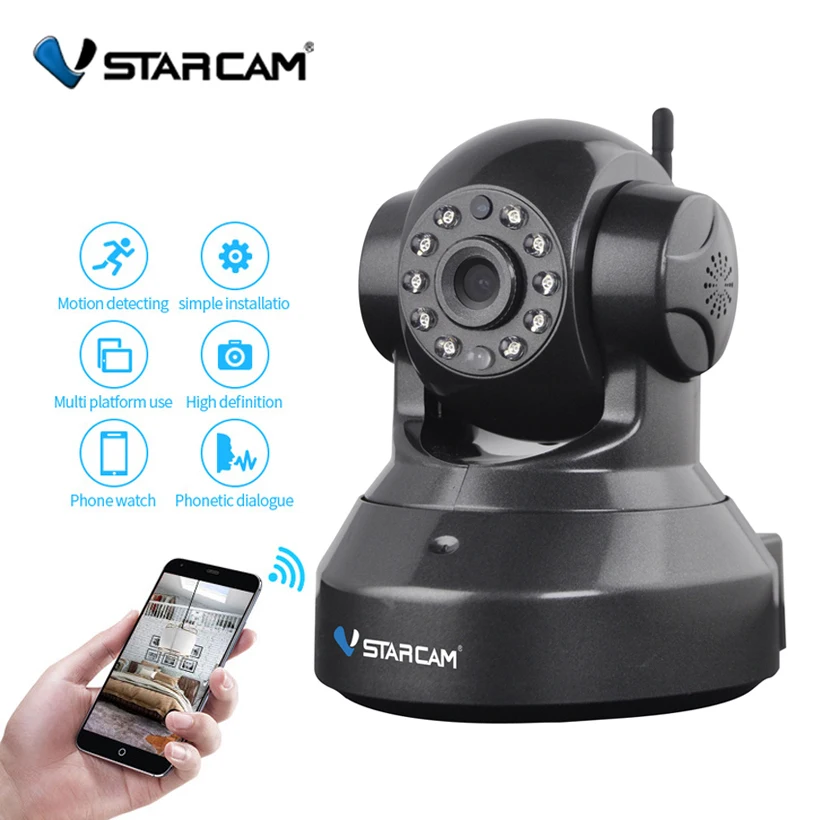 

Vstarcam C7837WIP HD 720P Wifi IP Camera with Eye4 App Network Wireless IP Camera P2P Support 128GB TF Card Onvif 2.0 H2.64 Home