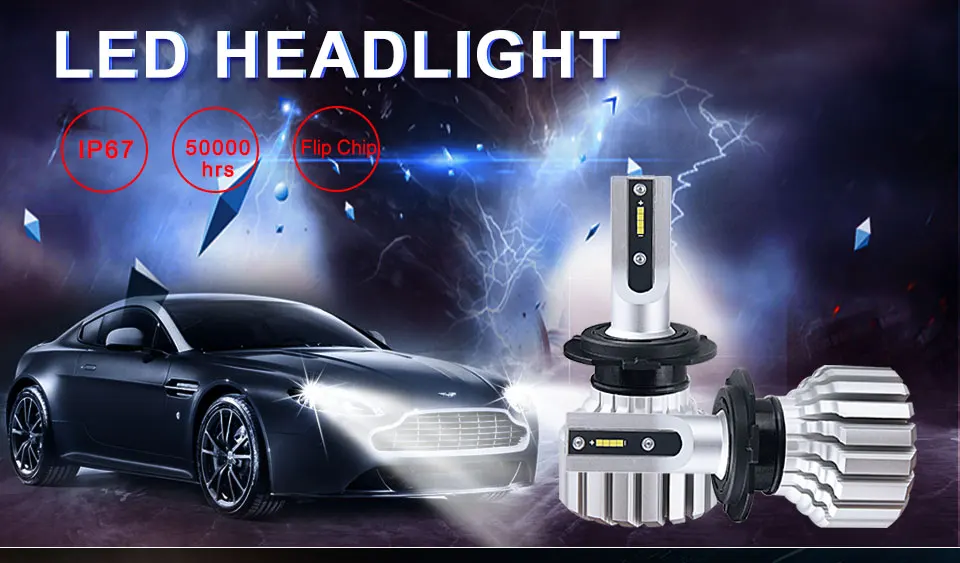 MeeToo H7 Led Bulb H4 Led Headlight Auto Fanless 10000LM H1 H11 Bombillas Led Para Automovil H15 9005 Hb4 Csp Chips Car Lamp 72W (1)