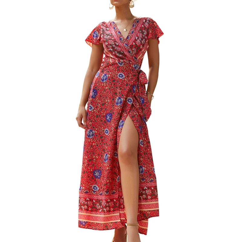 Indie Folk Printed Women Summer Dress Vacation Beach Maxi Long Sundress Boho V-Neck Short Sleeve Bow Female Split Dresses M0511
Indie Folk Printed Women Summer Dress Vacation Beach Maxi Long Sundress Boho V-Neck Short Sleeve Bow Female Split Dresses M0511