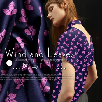 Floral print silk drapery fabric thick elastic silk clothing material - the wind and leaves purple dress
Floral print silk drapery fabric thick elastic silk clothing material - the wind and leaves purple dress