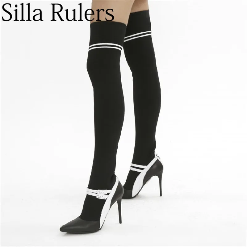 Silla Rulers Fashion Mixed Colors Elastic Socks Boots Super High Pumps Over The Knee Boots Woman Pointed Toe Thin Heel Boots
Silla Rulers Fashion Mixed Colors Elastic Socks Boots Super High Pumps Over The Knee Boots Woman Pointed Toe Thin Heel Boots