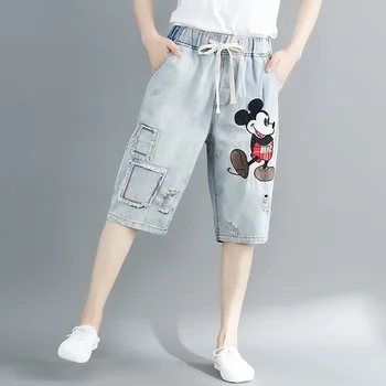 New 2020 Summer Women Fashion Loose Elastic Waist Animal Printing Vintage Half Denim Pants Female Casual Plus Size Jeans Pants
New 2020 Summer Women Fashion Loose Elastic Waist Animal Printing Vintage Half Denim Pants Female Casual Plus Size Jeans Pants