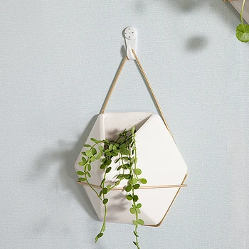 Ceramic Flower Vase + Iron Plant Holder Set Indoor Hanging Planter Geometric Vase Wall Decor Container Succulents Plant Pots
Ceramic Flower Vase + Iron Plant Holder Set Indoor Hanging Planter Geometric Vase Wall Decor Container Succulents Plant Pots