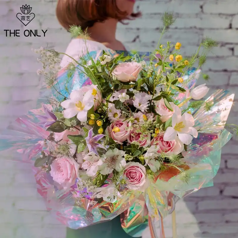 送料無料50 60センチ虹フィルム花花束包装紙ギフト材料花屋用品勾配シンフォニー Flower Bouquet Florist Suppliesflower Flower Gooum