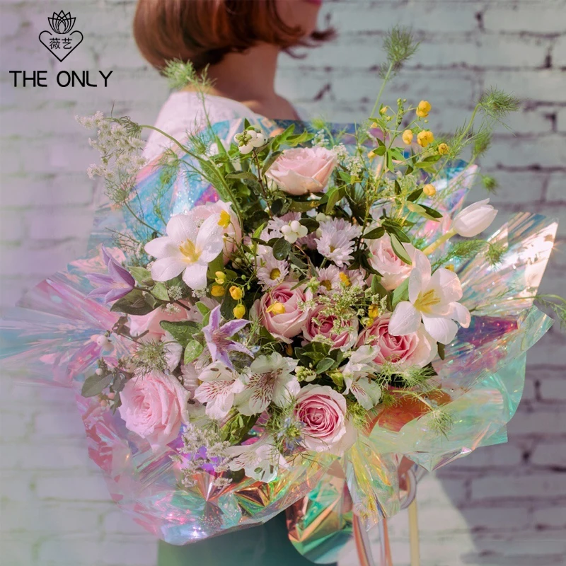 Free shipping 50X60cm Rainbow film flowers bouquet wrapping paper gift materials florist supplies gradient Symphony
Free shipping 50X60cm Rainbow film flowers bouquet wrapping paper gift materials florist supplies gradient Symphony