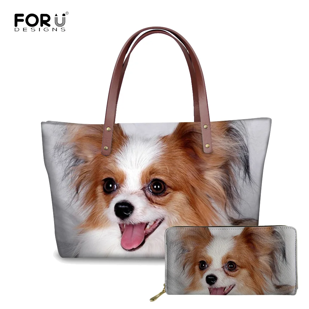 FORUDESIGNS 2pcs/set Women Bag Papillon Cute Dog Printing Shoulder Bag Female Top-handle Handbags and Leather Purse Causal Totes
FORUDESIGNS 2pcs/set Women Bag Papillon Cute Dog Printing Shoulder Bag Female Top-handle Handbags and Leather Purse Causal Totes