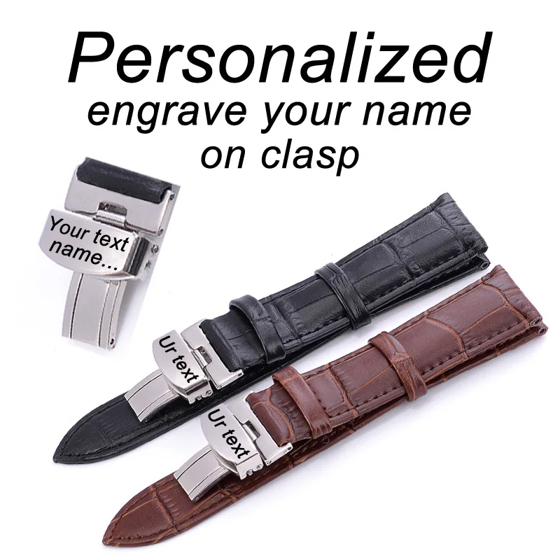 Personalized Watch Band Customize Engrave with Your Name on Foldable Clasp Genuine Leather Watch Strap 18mm 20mm 22mm Watch Band
Personalized Watch Band Customize Engrave with Your Name on Foldable Clasp Genuine Leather Watch Strap 18mm 20mm 22mm Watch Band
