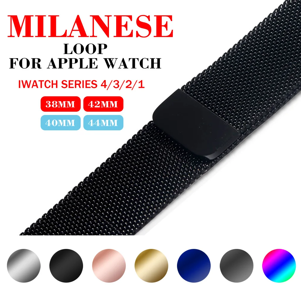 

Milanese Loop Pulseira For Apple Watch band 42mm 38mm 40mm 44mm Iwatch 4/3/2/1 Strap link Bracelet Stainless Steel Watchband