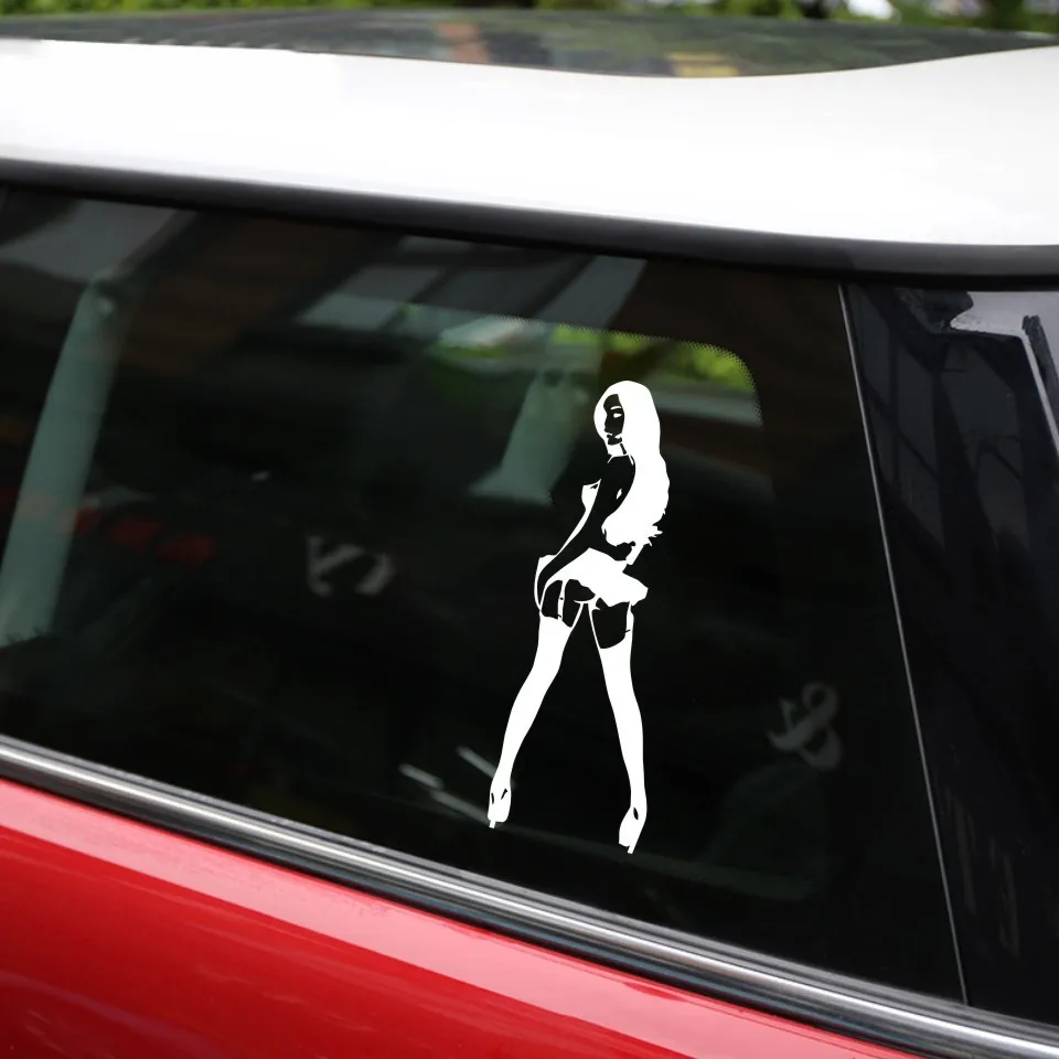 Cunymagos Beauty Girl Fashion Car Styling Motorcycle Decor Stickers Fashion Sexy Beautiful Girl Car Vinyl Sticker 5.8cm16 (7)