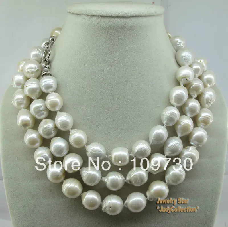 Jewelry 001946 14-15MM 50Inch Natural White Baroque Fresh Water Pearls Necklace
Jewelry 001946 14-15MM 50Inch Natural White Baroque Fresh Water Pearls Necklace