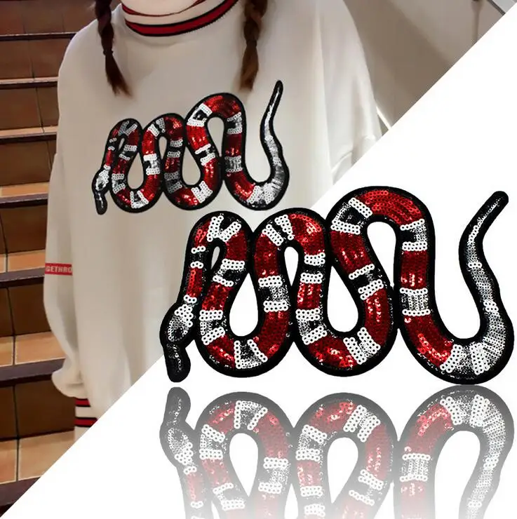 1Pcs Sequins Red Snake Patch for Clothing Sequins Applique Jackets Shoes Bags Apparel DIY Decoration Patch
1Pcs Sequins Red Snake Patch for Clothing Sequins Applique Jackets Shoes Bags Apparel DIY Decoration Patch