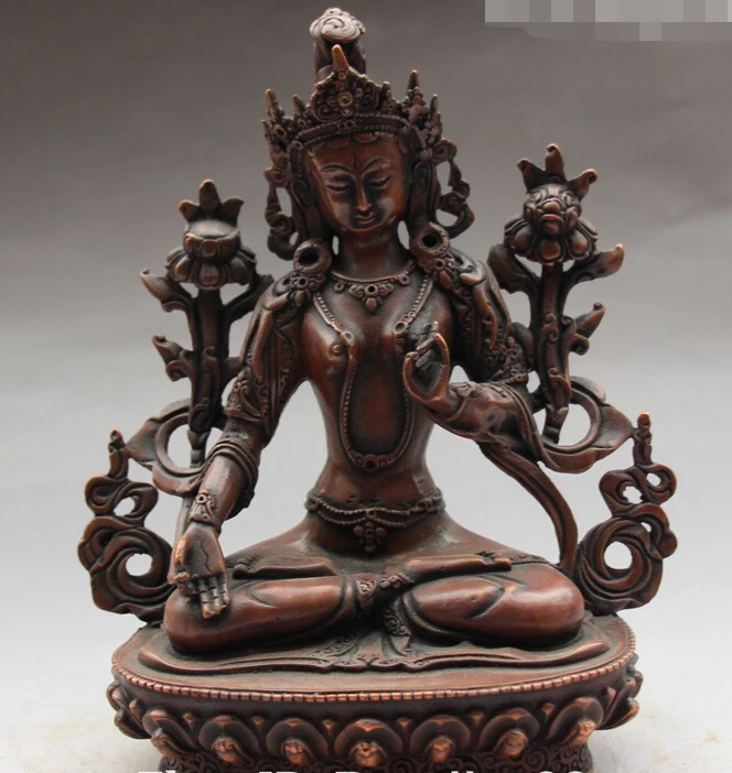 006997 9" Tibet Buddhism Pure Bronze Carving 7 eyes White Tara Kwan-yin Buddha Statue
006997 9" Tibet Buddhism Pure Bronze Carving 7 eyes White Tara Kwan-yin Buddha Statue