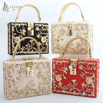 Fashion Luxury Evening Clutch Bags Diamond-Studded Crystal Lock Metal Flower Shoulder Bag Women's Handbags Wallets Evening Bag
Fashion Luxury Evening Clutch Bags Diamond-Studded Crystal Lock Metal Flower Shoulder Bag Women's Handbags Wallets Evening Bag