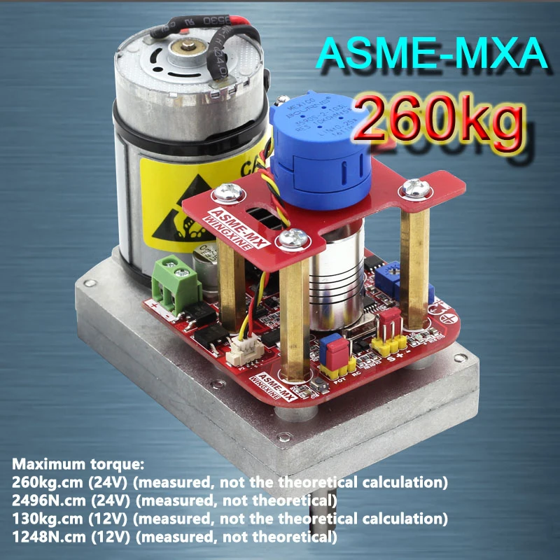 New ASME-MXA High-power High-torque Servo Steering Gear MAX 260Kg.cm ,0.12s-0.24s/60 Degree DC 12-24V for Robot Mechanical Arm
New ASME-MXA High-power High-torque Servo Steering Gear MAX 260Kg.cm ,0.12s-0.24s/60 Degree DC 12-24V for Robot Mechanical Arm