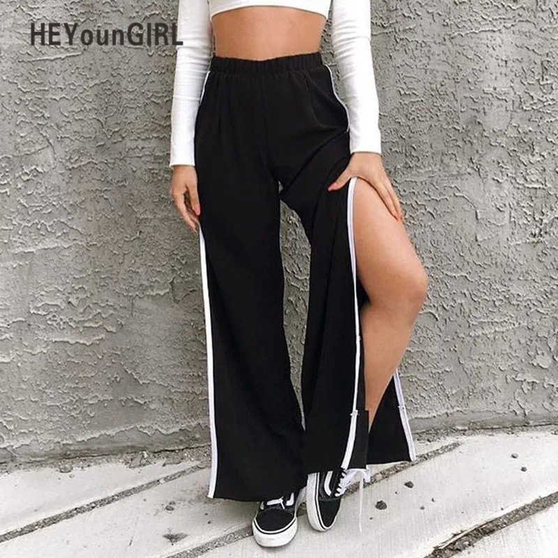 HEYYounGIRL Wide Leg Pants Women High Waist Black Trousers Split Mid Casual Female Elastic Ladies Loose Pants White Striped
HEYYounGIRL Wide Leg Pants Women High Waist Black Trousers Split Mid Casual Female Elastic Ladies Loose Pants White Striped