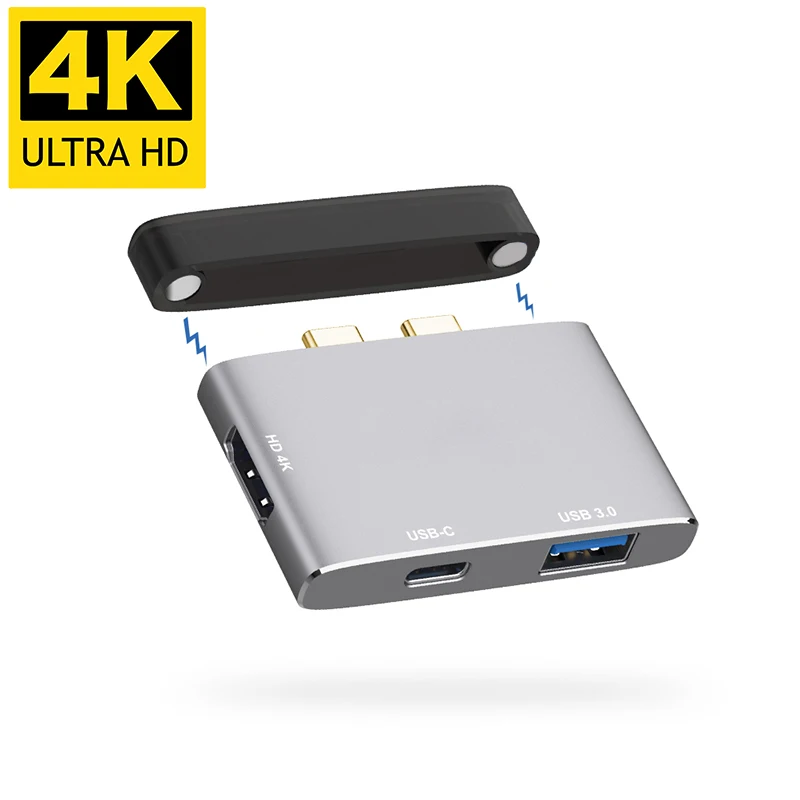 Dual USBC to HDMI 4K USB 3.0 PD Charging Hub USB Type C 3.1 Converter 3 in 1 Aluminium Alloy Extender Dock for Macbook Pro
Dual USBC to HDMI 4K USB 3.0 PD Charging Hub USB Type C 3.1 Converter 3 in 1 Aluminium Alloy Extender Dock for Macbook Pro