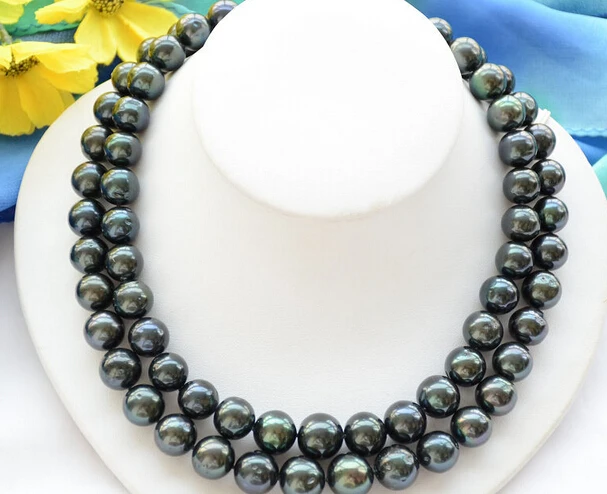 FREE SHIPPING 0001883 Huge 2strands 12-14mm ROUND BLACK Freshwater cultured PEARL NECKLACE HOT HOT sell 
FREE SHIPPING 0001883 Huge 2strands 12-14mm ROUND BLACK Freshwater cultured PEARL NECKLACE HOT HOT sell