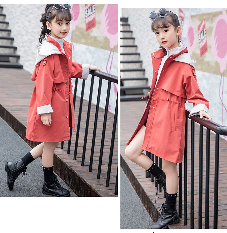 Girls Hooded Patchwork Long Jackets For Kids Pink Orange Cotton 2019 Autumn Trench Coat Clothing Children Outerwear Tops Clothes (12).jpg