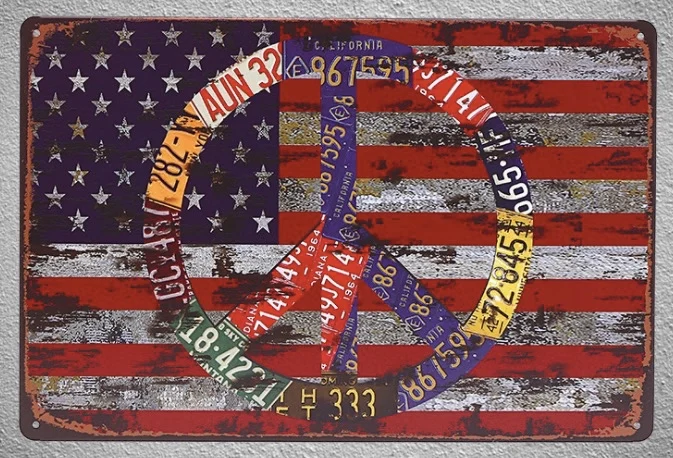 1 шт. Флаг США мира жестяная пластина знак стена мужская пещера украшение