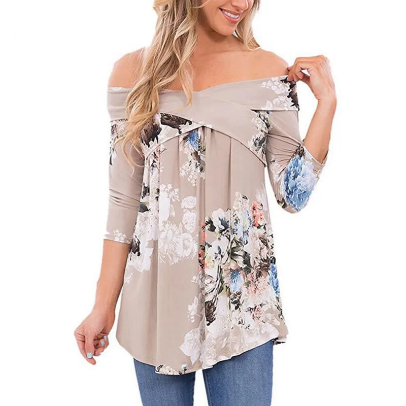 2019 Women Blouses Floral Print Casual Off Shoulder Tops O-neck 3/4 Sleeve Blouses Shirt Tunic Blusas Femininas Plus Size S-3XL
2019 Women Blouses Floral Print Casual Off Shoulder Tops O-neck 3/4 Sleeve Blouses Shirt Tunic Blusas Femininas Plus Size S-3XL