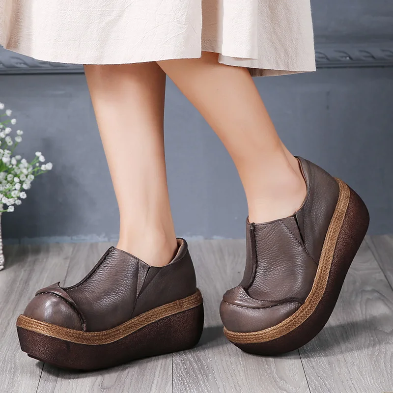 2019 Spring Summer New Arrival Women Vintage Platform Shoes Female Genuine Leather Handmade design Lady High Heel Shoes
2019 Spring Summer New Arrival Women Vintage Platform Shoes Female Genuine Leather Handmade design Lady High Heel Shoes