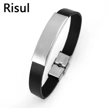 Stainless Steel Blank ID Tags Leather Bracelet Men 10mm Blank Metal Plate Bangles High Polished Wholesale 50pcs
Stainless Steel Blank ID Tags Leather Bracelet Men 10mm Blank Metal Plate Bangles High Polished Wholesale 50pcs