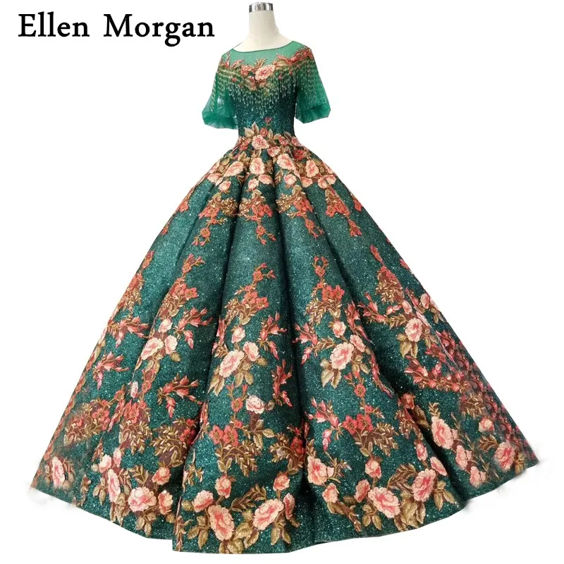 Colorful Dark Green Glitter Wedding Dresses 2019 Corset Lace up Beaded Half Sleeves Floor Length Real Photos Bridal for Women
Colorful Dark Green Glitter Wedding Dresses 2019 Corset Lace up Beaded Half Sleeves Floor Length Real Photos Bridal for Women