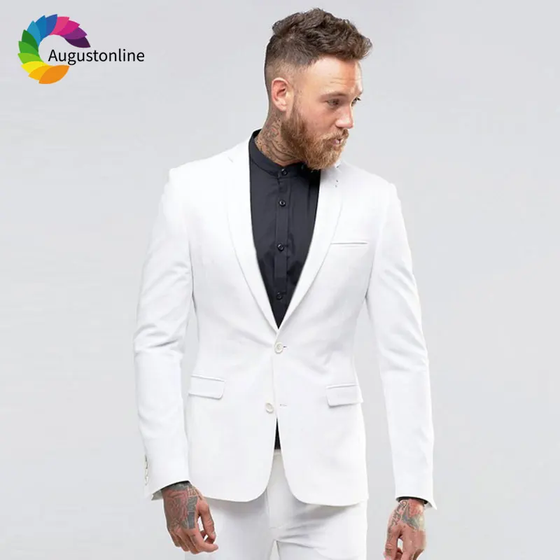 White Groom Tuxedo Simple Breasted Men Suits Wedding 2 Piece Jacket Pants Slim Fit Best Man Blazer Prom Wear Ternos
White Groom Tuxedo Simple Breasted Men Suits Wedding 2 Piece Jacket Pants Slim Fit Best Man Blazer Prom Wear Ternos