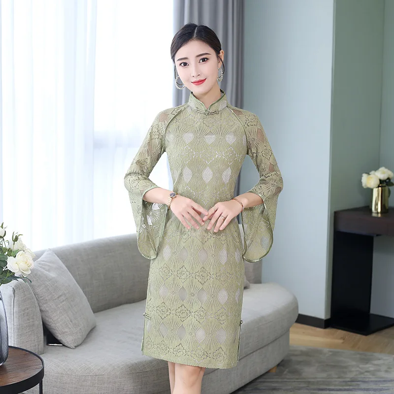 2019 New Lace Cheongsam Dress Female Slim Hollow Summer Dresses Elegant Women Dress Plus Size Qipao
2019 New Lace Cheongsam Dress Female Slim Hollow Summer Dresses Elegant Women Dress Plus Size Qipao