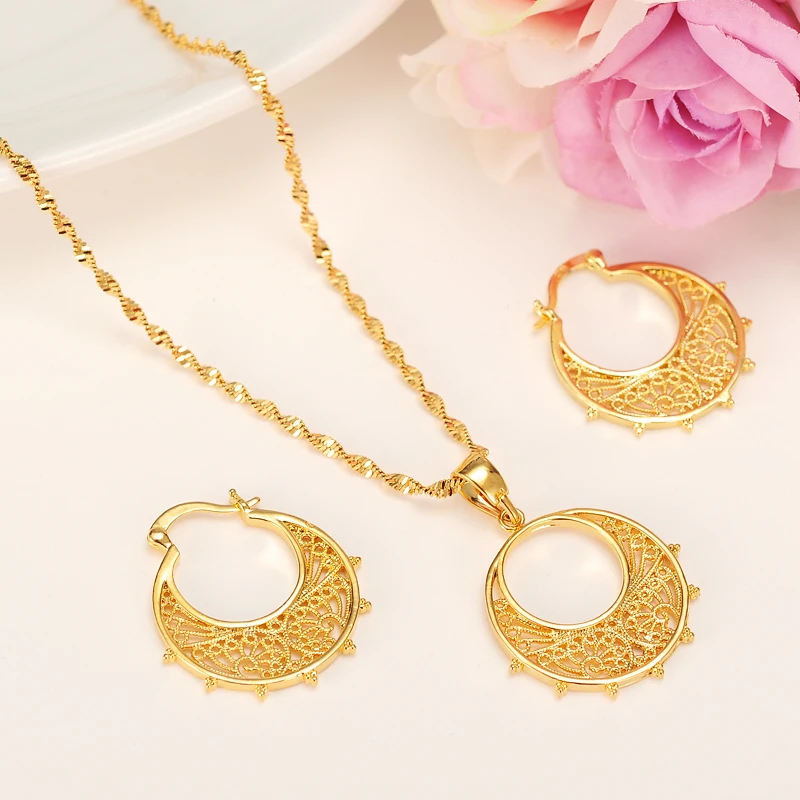 Small Size Ethiopian set Jewelry Necklace Earrings Kids 24K Real Yellow Solid Gold GF Eritrea Habesha for Girl Africa Sets
Small Size Ethiopian set Jewelry Necklace Earrings Kids 24K Real Yellow Solid Gold GF Eritrea Habesha for Girl Africa Sets