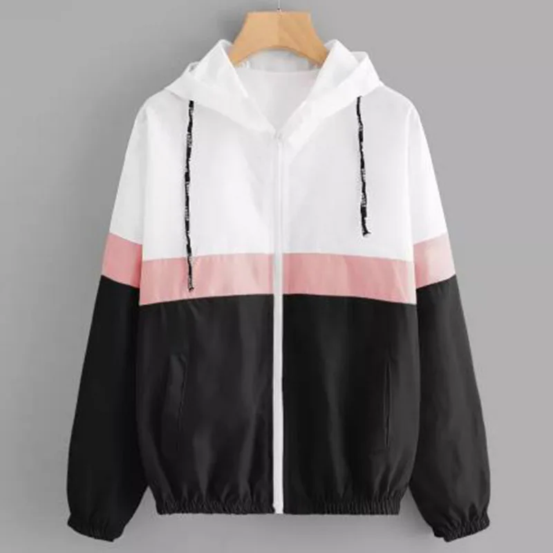 Women Fashion Hooded Jacket Windbreaker Spring Autumn Casual Patchwork Female Zipper Pockets Loose Feminino Outwear Streetwear
Women Fashion Hooded Jacket Windbreaker Spring Autumn Casual Patchwork Female Zipper Pockets Loose Feminino Outwear Streetwear