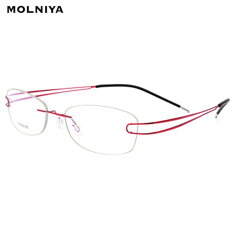 

Titanium Alloy Ultralight Glasses Frame Women Rimless Prescription Eyeglasses Square Screwless Frameless Myopia Optical Eyewear