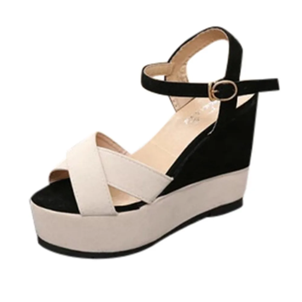 Ladies Mixed Colors Buckle Sandals Peep Toe Wedges Casual Loafers Sandals Shoes Mature Fish mouth shoes Women Sandals 2019 New
Ladies Mixed Colors Buckle Sandals Peep Toe Wedges Casual Loafers Sandals Shoes Mature Fish mouth shoes Women Sandals 2019 New