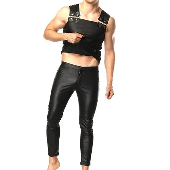 PU Leather Men's Sets High quality Male Clothing ( Pants + Tank top ) for Stage wear Club Fetish Collection Slim fitness Sets
PU Leather Men's Sets High quality Male Clothing ( Pants + Tank top ) for Stage wear Club Fetish Collection Slim fitness Sets