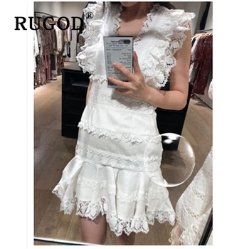 RUGOD Elegant lace hollow out women dress Vintage butterfly sleeve Mermaid dresses vestidos Fashion summer Party dress 2019
RUGOD Elegant lace hollow out women dress Vintage butterfly sleeve Mermaid dresses vestidos Fashion summer Party dress 2019